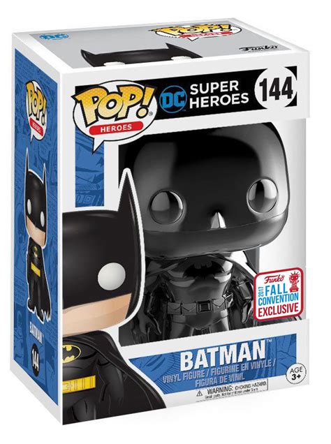 Funko Pop Dc Super Heroes 144 Batman Black Chrome 2017 Nycc