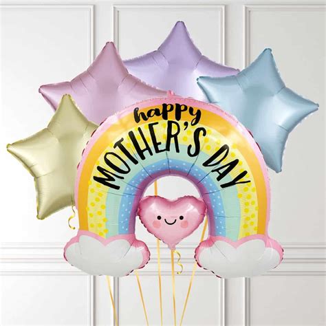 Happy Mothers Day Supershape Rainbow And Star Foils Inflated Balloon