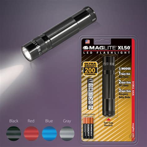 Maglite Xl50 Led 3 Cell Aaa Flashlight Black Basic Handheld