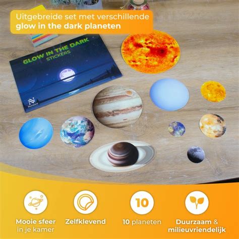 Nuvance Glow In The Dark Sterren Planeten Stuks Muurstickers