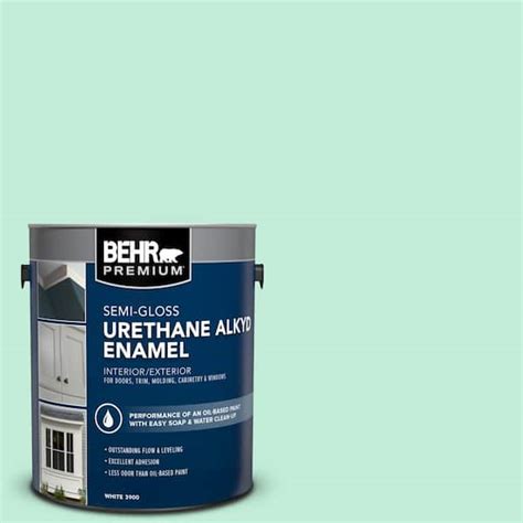 BEHR PREMIUM 1 Gal 470A 2 Seafoam Pearl Urethane Alkyd Semi Gloss