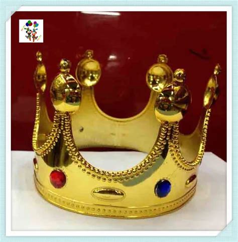 Cheap Plastic Party Fancy Dress Golden King And Queen Crowns Hpc 0799