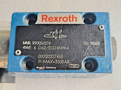 REXROTH CONTROL VALVE MNR R900561274 4WE 6 D62 EG24N9K4 EBay