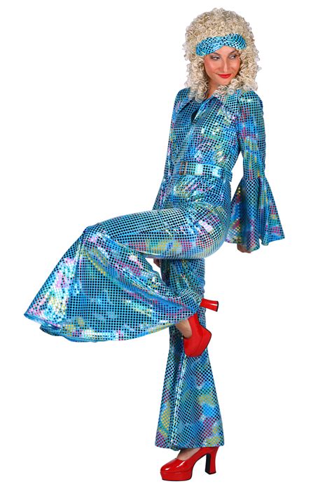 Catsuit Disco Turquoise De Verkleedzolder Voor Al Uw