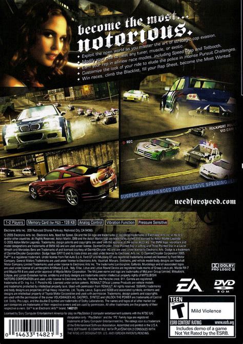 Need For Speed Most Wanted Sony Playstation 2 Game