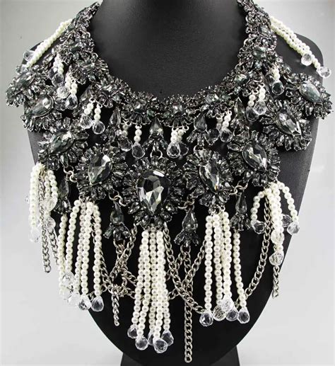 New Design Lady Bib Statement Crystal Multi Chunky Chain Necklace Free