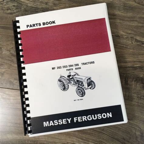 Massey Ferguson 202 203 204 205 Tractor Parts Manual Catalog Book