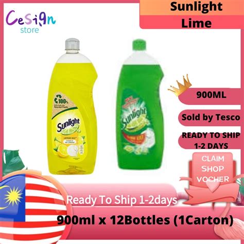 Sunlight Lime 100 With Real Lime Extracts Dishwashing Liquid 900ml X 12bottles 1carton