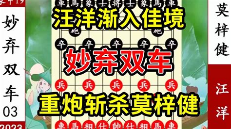 象棋神少帅：象甲第19轮 汪洋渐入佳境 妙弃双车 重炮斩杀莫梓健 Youtube