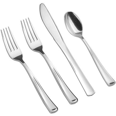 Silver Visions Classic Piece Heavy Weight Silver Plastic Cutlery Set