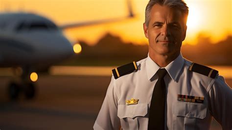 Premium AI Image A Dad Pilot On An Airfield Tarmac Golden Hour