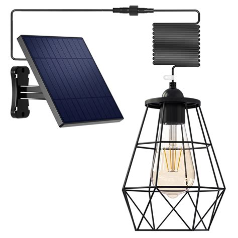 Solar Pendant Light Cageintelamp Solar Powered Indoor And Outdoor Lights Hanging Lights For