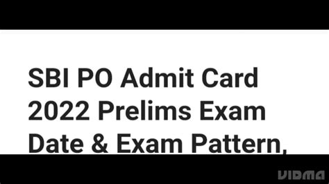 Sbi Po Admit Card 2022 Prelims Released Datelatest News Sbi Po Exam