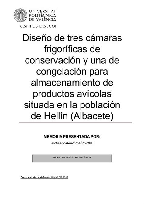 Pdf Dise O De Tres C Maras Frigor Ficas De Conservaci N Y Una