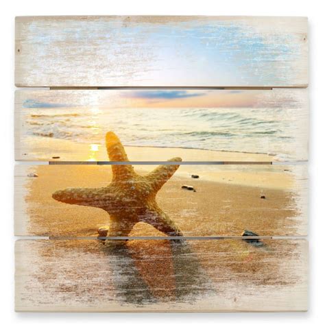 Tableau sur bois Étoile de Mer wall art fr