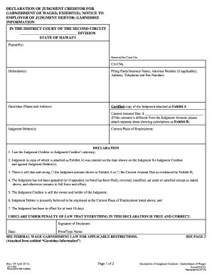 Fillable Online Courts State Hi Continuation Sheet Exhibit List Do Not