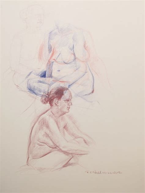 Seated Female Nude Pencil Drawing By Rory Oneill Artfinder