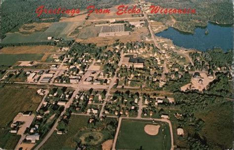 Aerial View Of Elcho Wisconsin Postcard