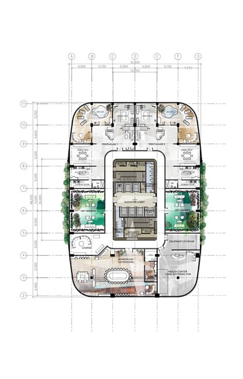 Th Floor Penthouse Design Proposed Corporate Office Building