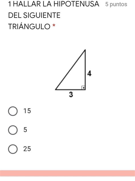 Hallar La Hipotenusa Del Siguiente TriÁngulo Brainly Lat