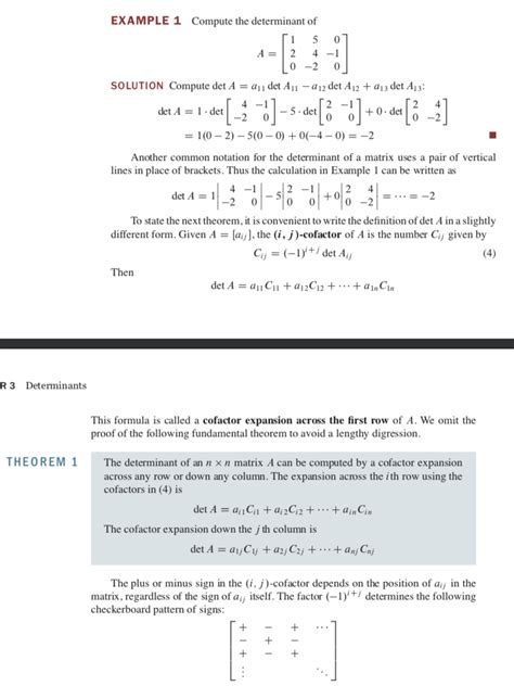 Solved Use Cofactor Expansion To Find The Determinant Of Chegg