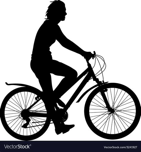 Silhouette of a cyclist male Royalty Free Vector Image