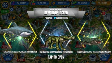 Kaprosuchus Megalodon Microposaurus Unlocked Jurassic World The Game