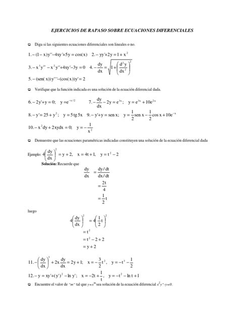 PDF Repaso De Ecuaciones Diferenciales Para Sistemas De Control