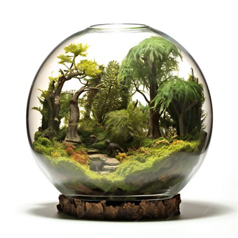 Premium AI Image | Glass dome with green forest inside Isolated on ...