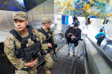 National Guard Patrol New York City Subways After A String Of Violent Crimes