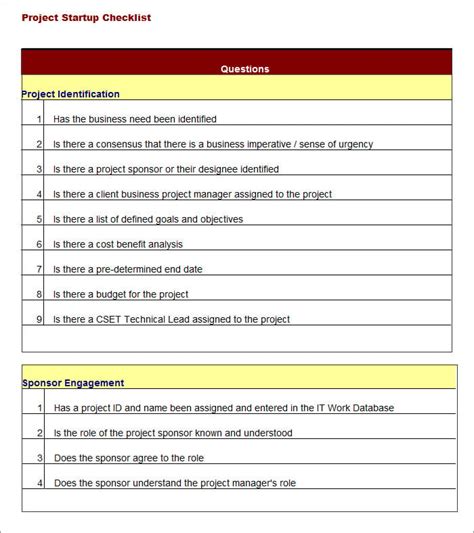 Project Checklist Template 16 Free Word Pdf Documents Download