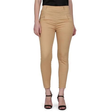 Buy Chiku Cherry Solid Cotton Lycra Skin Color Women Girls Jegging