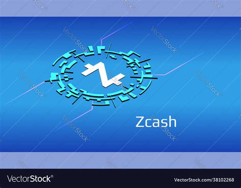 Zcash Zec Isometric Token Symbol In Digital Vector Image