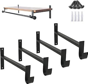 Amazon Addgrace Shelf Brackets With Hook Black Shelf Brackets