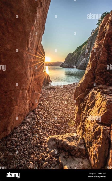 Hidden Beach Secret Beach At The Port Of Vrbnik Beautiful Small Bay