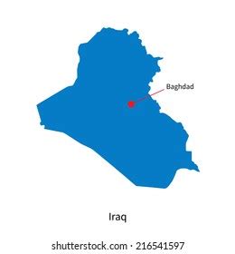 Detailed Map Iraq Capital City Baghdad Stock Illustration 216541597 ...