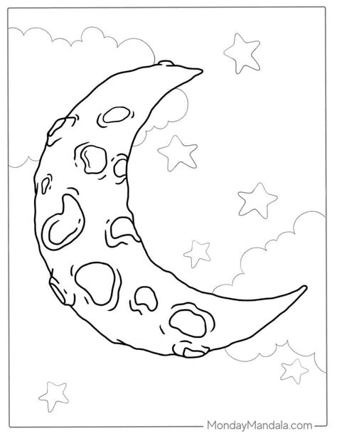 Moon Coloring Page Free PDF Printables Coloring Nation