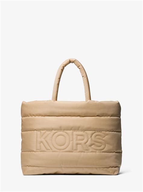 Michael Kors Kent Quilted Recycled Nylon Tote Bag In Natural For Men