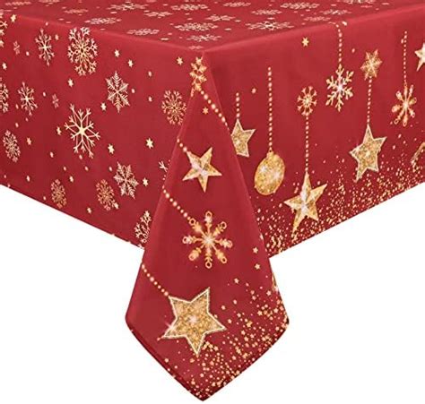 Yrendenge Nappe De No L Rouge Brillante Motif Flocon De Neige