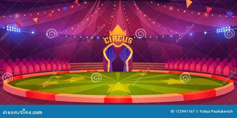 Circus Arena Round Stage For Performance Stock Vector Illustration