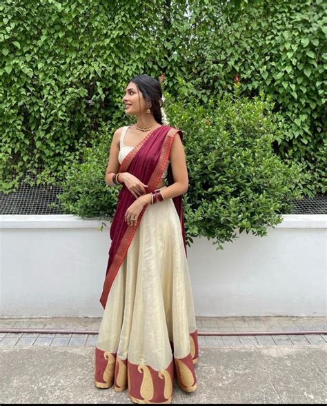 Half Saree Lehenga Saree Look Silk Half Saree Casual Indian Fashion