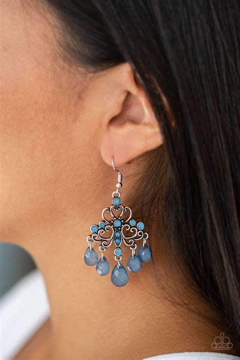 Dip It Glow Blue Earrings Paparazzi Earrings Blue Earrings