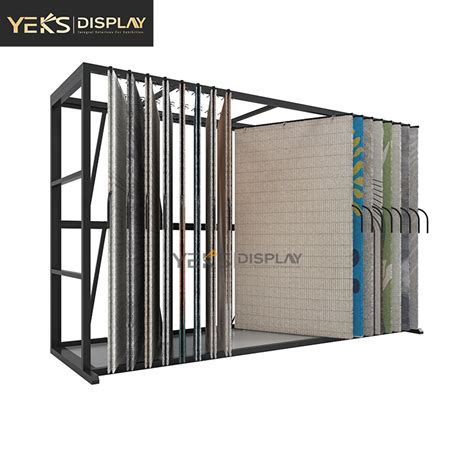 Carpet Rug Page Turning Display Rack Stand For Showroom Yeks