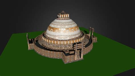 Mauryan Great Stupa 3d Model By Stanislas Dolcini Stanislasdolcini