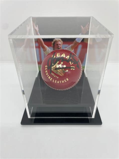 Shane Warne Personally Signed Cricket Ball in Display Cube – Sports Online