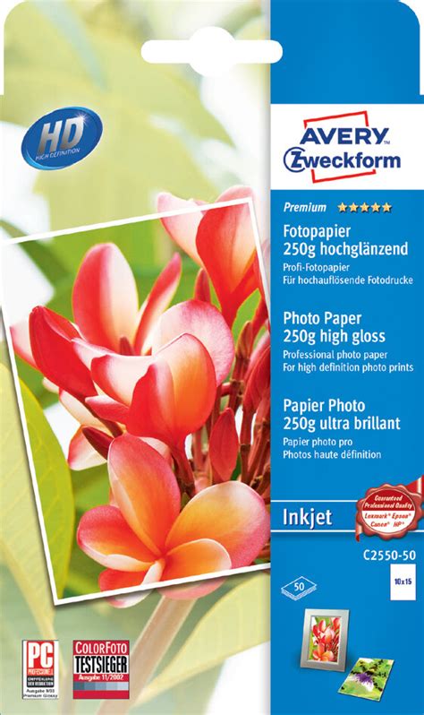 AVERY Zweckform Inkjet Foto Papier 100 X 150 Mm 250 G Qm CHF 12 81