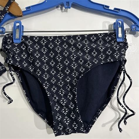 Athleta Bikini Bathing Suit Set Underwire Blue White Depop