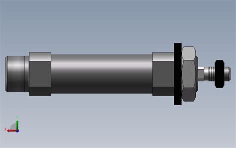 Smc短行气缸缸径20cm3f20杆侧法兰型 Solidworks 2014 模型图纸下载 懒石网