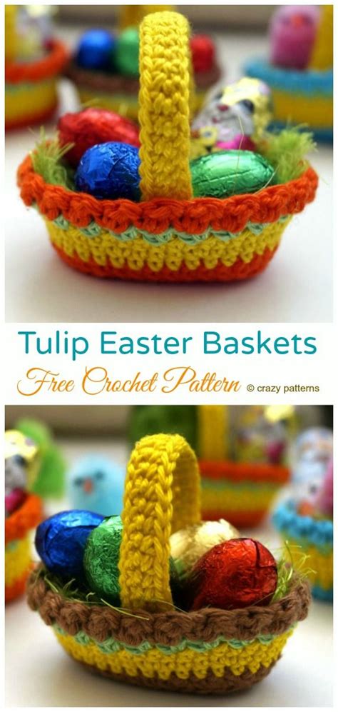 Easter Basket Crochet Free Pattern Mini Easter Treat Basket Free