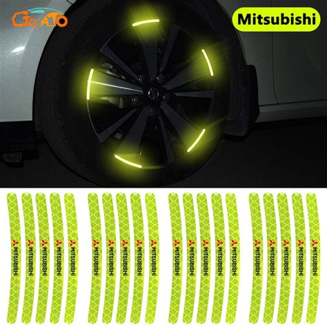 Gtioato Pcs Car Wheel Hub Reflective Sticker Luminous Sticker